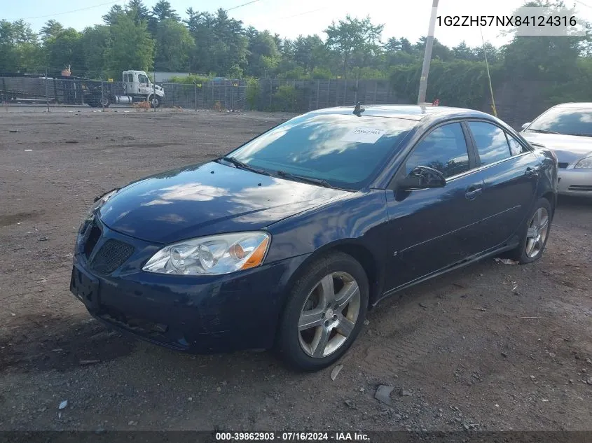 1G2ZH57NX84124316 2008 Pontiac G6 Gt