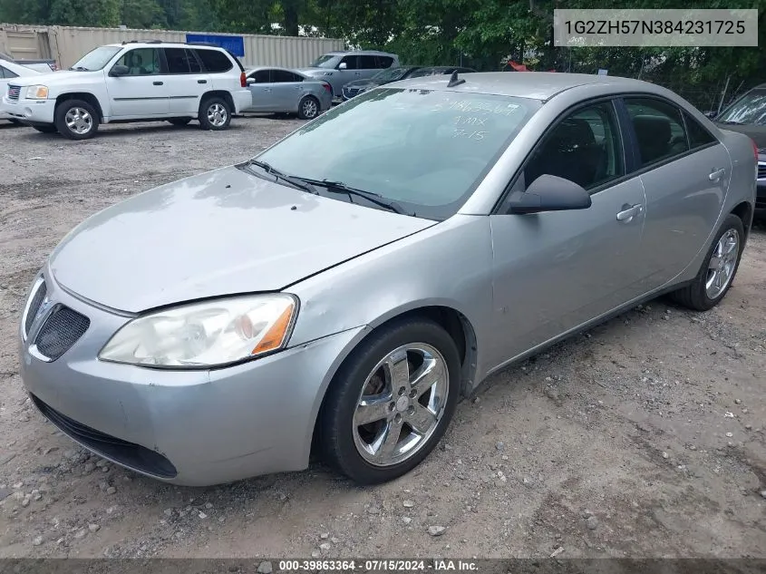 2008 Pontiac G6 Gt VIN: 1G2ZH57N384231725 Lot: 39863364