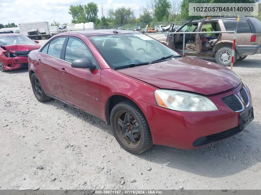 1G2ZG57B484140908 2008 Pontiac G6 Se