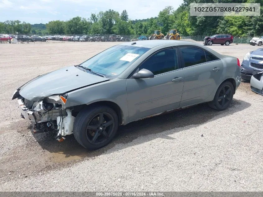 2008 Pontiac G6 VIN: 1G2ZG57BX84227941 Lot: 39875028