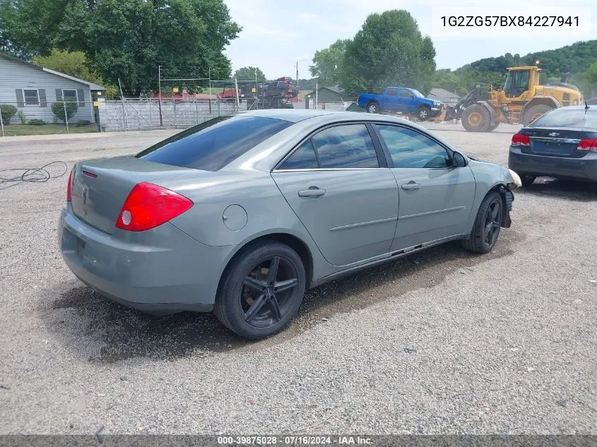 2008 Pontiac G6 VIN: 1G2ZG57BX84227941 Lot: 39875028