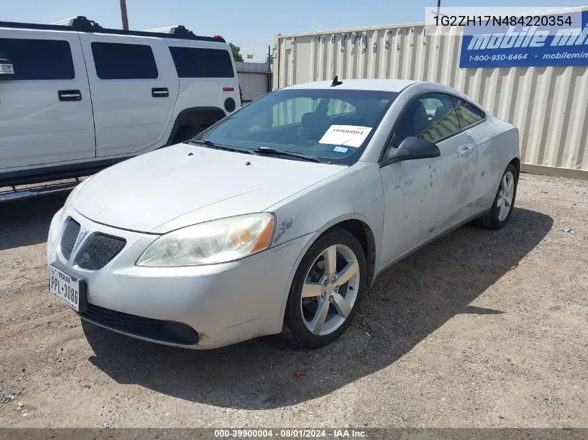 2008 Pontiac G6 Gt VIN: 1G2ZH17N484220354 Lot: 39900004