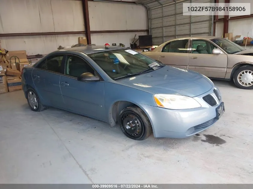 2008 Pontiac G6 Value Leader VIN: 1G2ZF57B984158906 Lot: 39909516