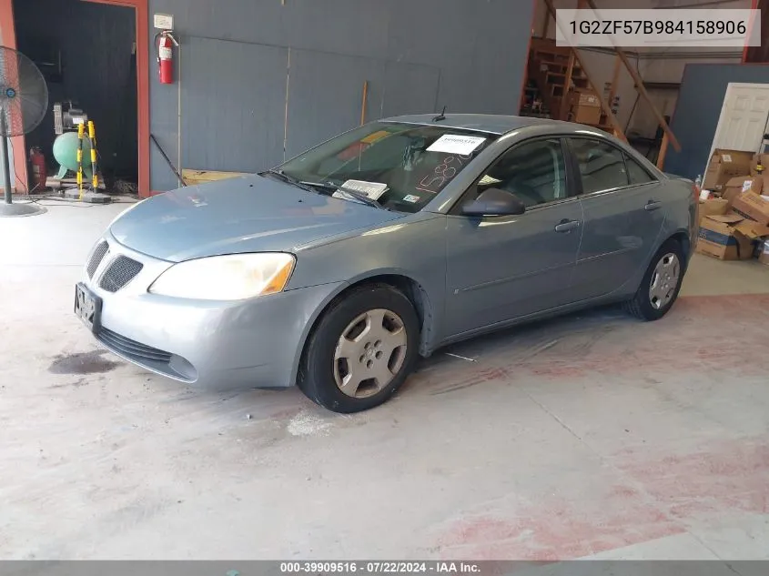 2008 Pontiac G6 Value Leader VIN: 1G2ZF57B984158906 Lot: 39909516