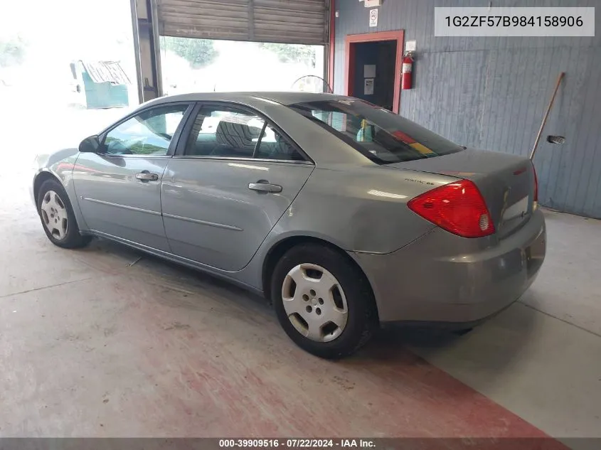 2008 Pontiac G6 Value Leader VIN: 1G2ZF57B984158906 Lot: 39909516