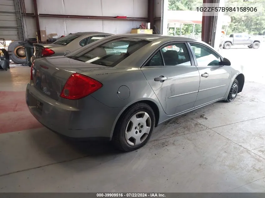 2008 Pontiac G6 Value Leader VIN: 1G2ZF57B984158906 Lot: 39909516