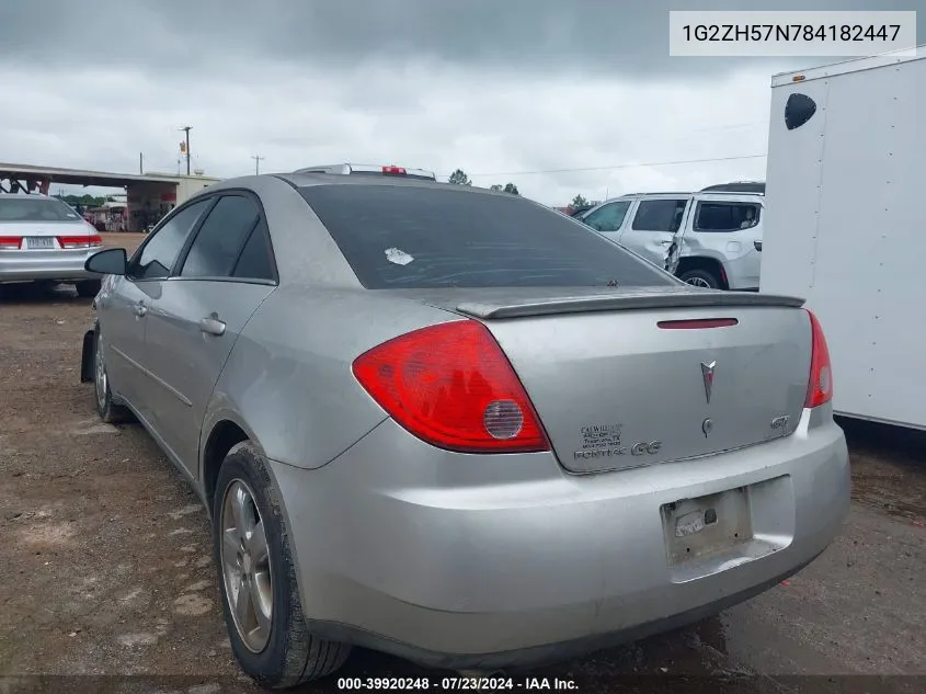 2008 Pontiac G6 Gt VIN: 1G2ZH57N784182447 Lot: 39920248