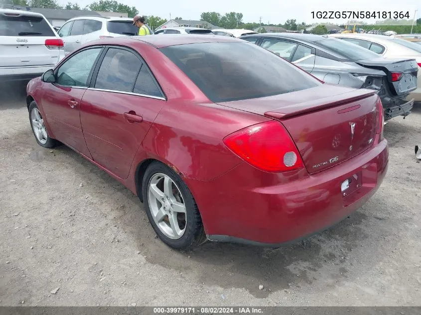 1G2ZG57N584181364 2008 Pontiac G6