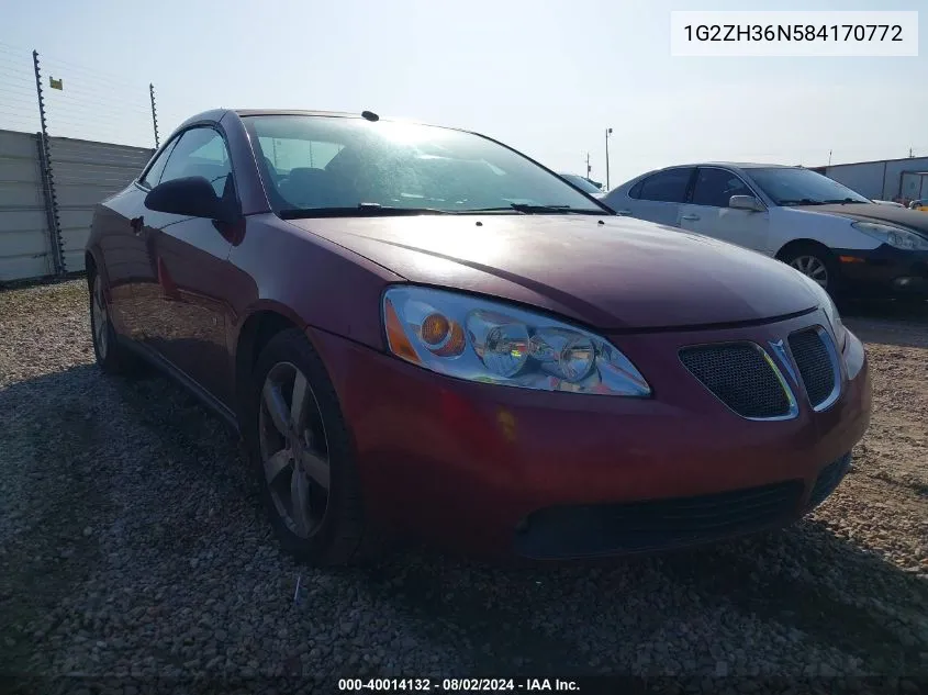 1G2ZH36N584170772 2008 Pontiac G6 Gt