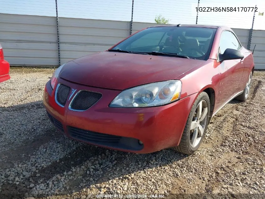 2008 Pontiac G6 Gt VIN: 1G2ZH36N584170772 Lot: 40014132