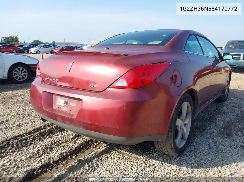 1G2ZH36N584170772 2008 Pontiac G6 Gt