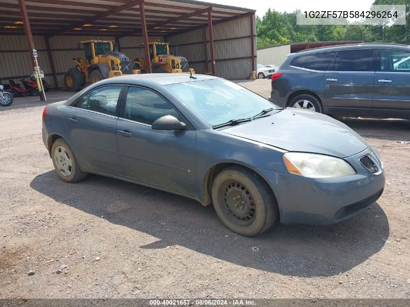 1G2ZF57B584296264 2008 Pontiac G6 Value Leader