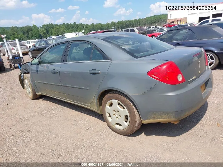 2008 Pontiac G6 Value Leader VIN: 1G2ZF57B584296264 Lot: 40021657