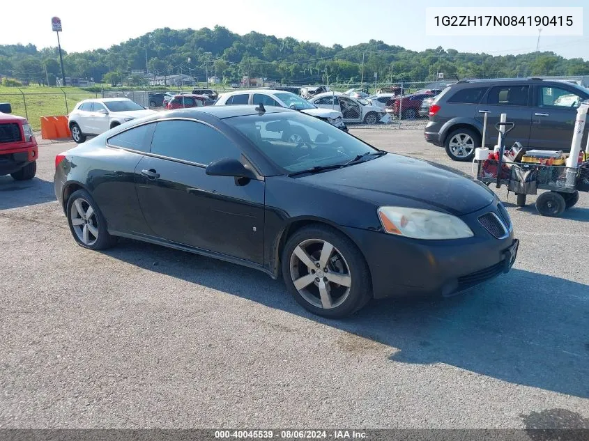 1G2ZH17N084190415 2008 Pontiac G6 Gt