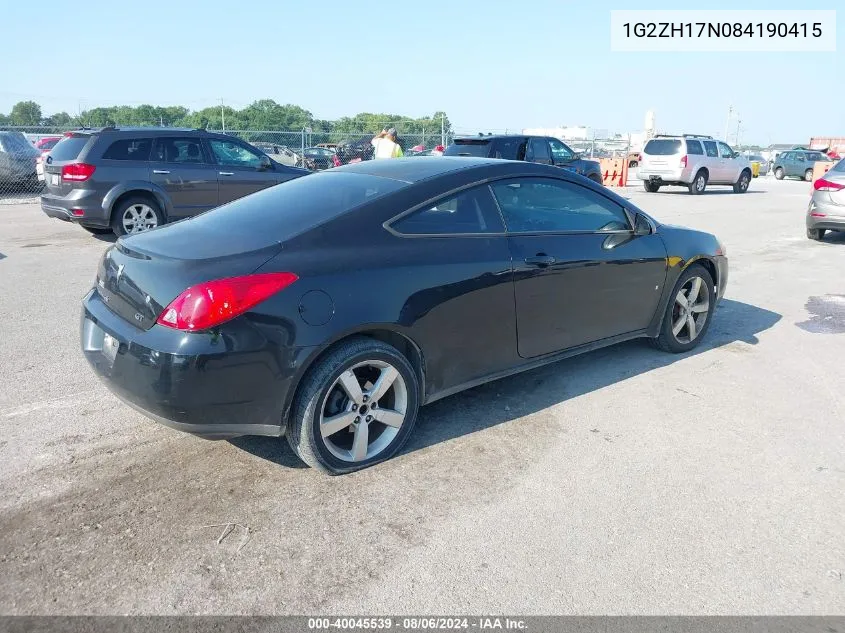 1G2ZH17N084190415 2008 Pontiac G6 Gt