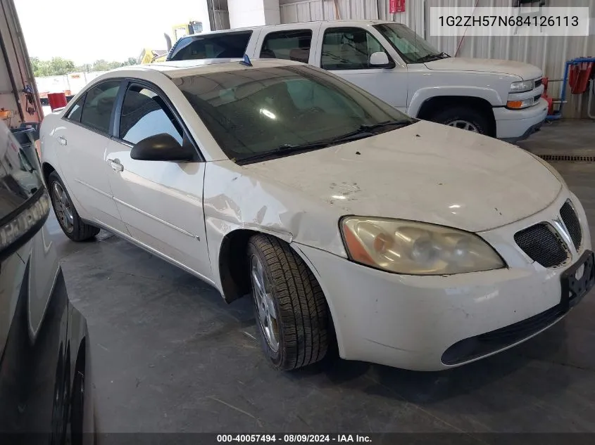 2008 Pontiac G6 Gt VIN: 1G2ZH57N684126113 Lot: 40057494