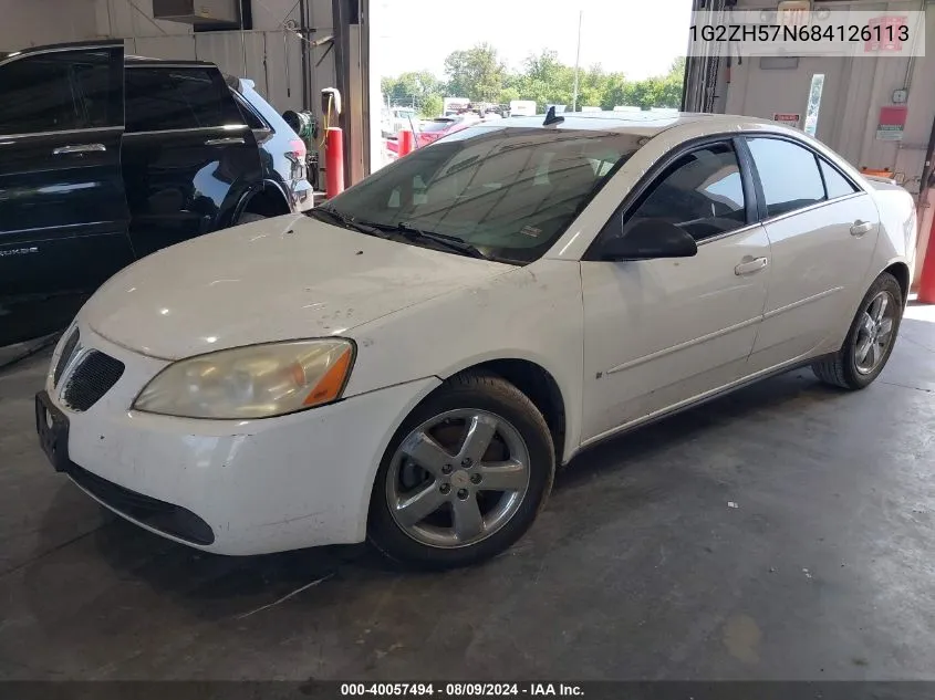 2008 Pontiac G6 Gt VIN: 1G2ZH57N684126113 Lot: 40057494