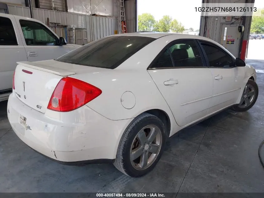 2008 Pontiac G6 Gt VIN: 1G2ZH57N684126113 Lot: 40057494