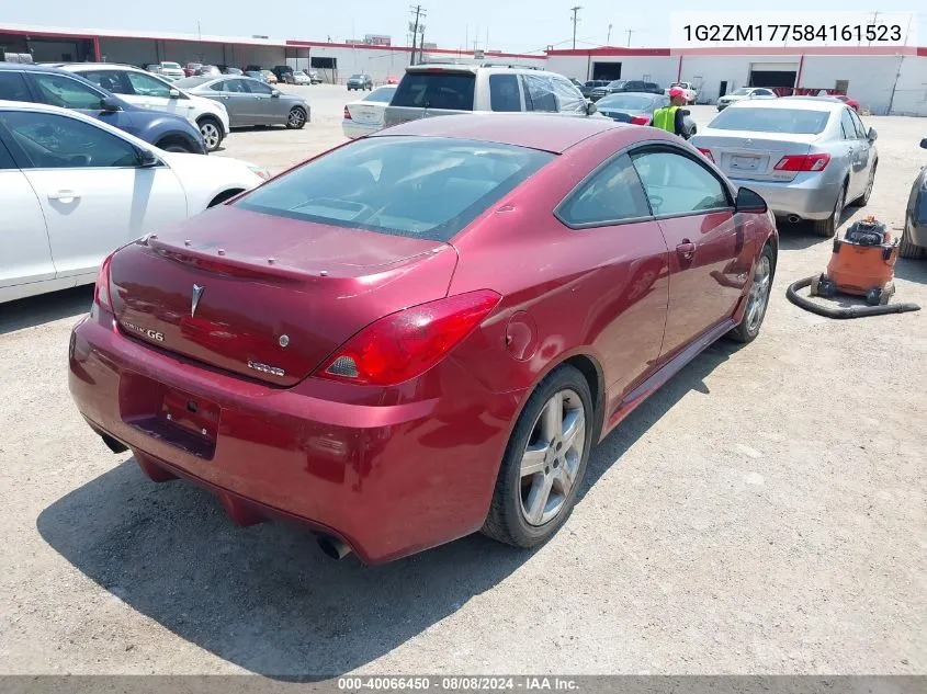 2008 Pontiac G6 Gxp VIN: 1G2ZM177584161523 Lot: 40066450