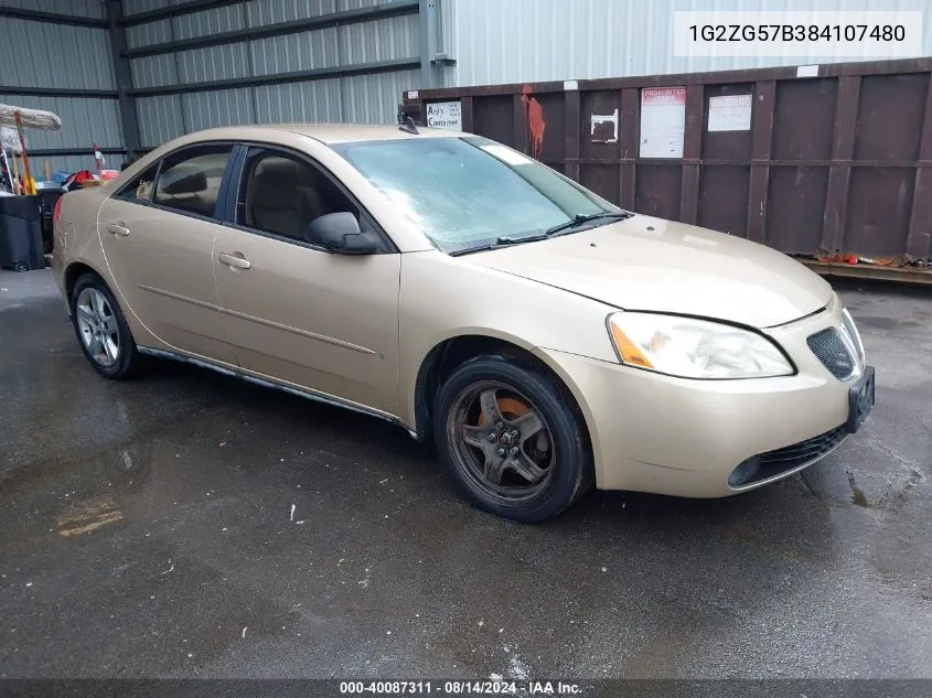 1G2ZG57B384107480 2008 Pontiac G6