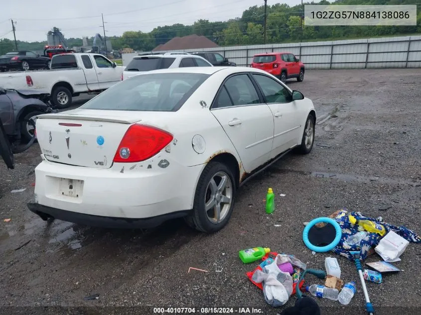 1G2ZG57N884138086 2008 Pontiac G6 Se