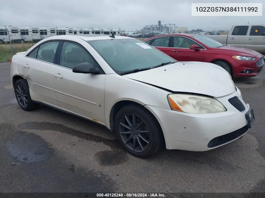 2008 Pontiac G6 VIN: 1G2ZG57N384111992 Lot: 40125248