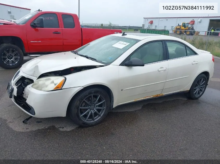 2008 Pontiac G6 VIN: 1G2ZG57N384111992 Lot: 40125248