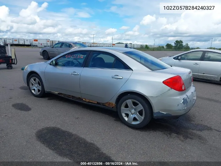 2008 Pontiac G6 VIN: 1G2ZG57B284240327 Lot: 40132856