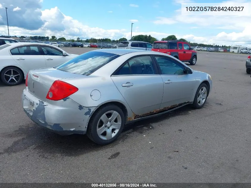 1G2ZG57B284240327 2008 Pontiac G6