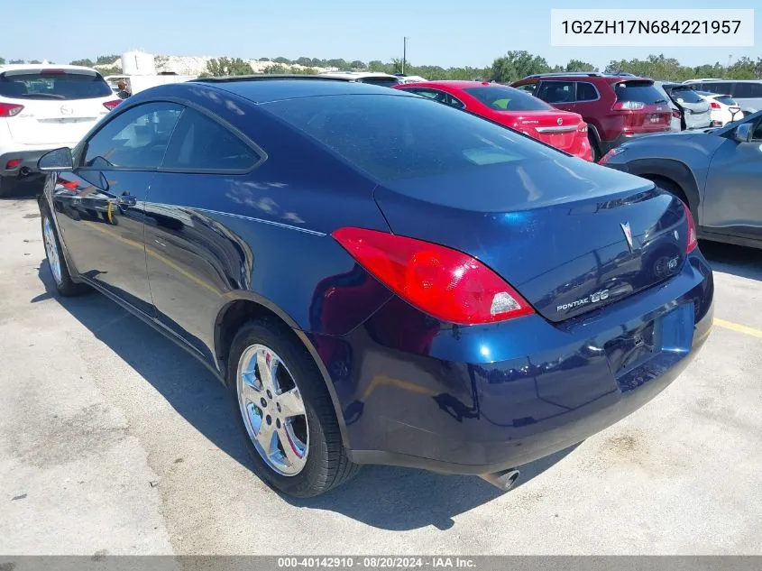 1G2ZH17N684221957 2008 Pontiac G6 Gt