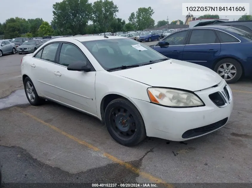 2008 Pontiac G6 VIN: 1G2ZG57N184141606 Lot: 40152237