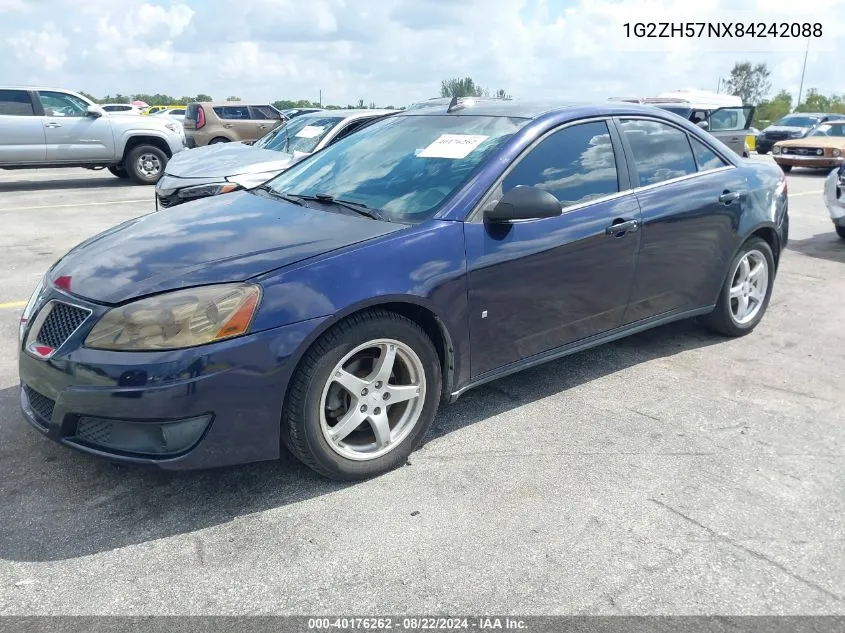 2008 Pontiac G6 Gt VIN: 1G2ZH57NX84242088 Lot: 40176262