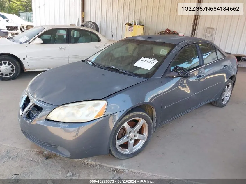 2008 Pontiac G6 VIN: 1G2ZG57N684184662 Lot: 40226373