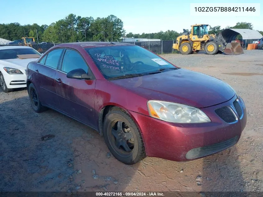 1G2ZG57B884211446 2008 Pontiac G6