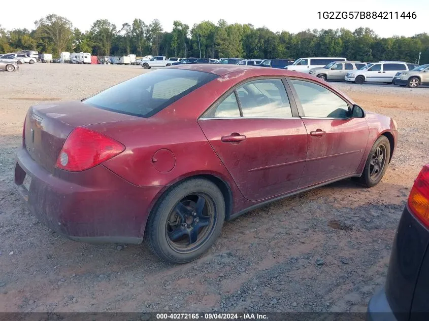 1G2ZG57B884211446 2008 Pontiac G6