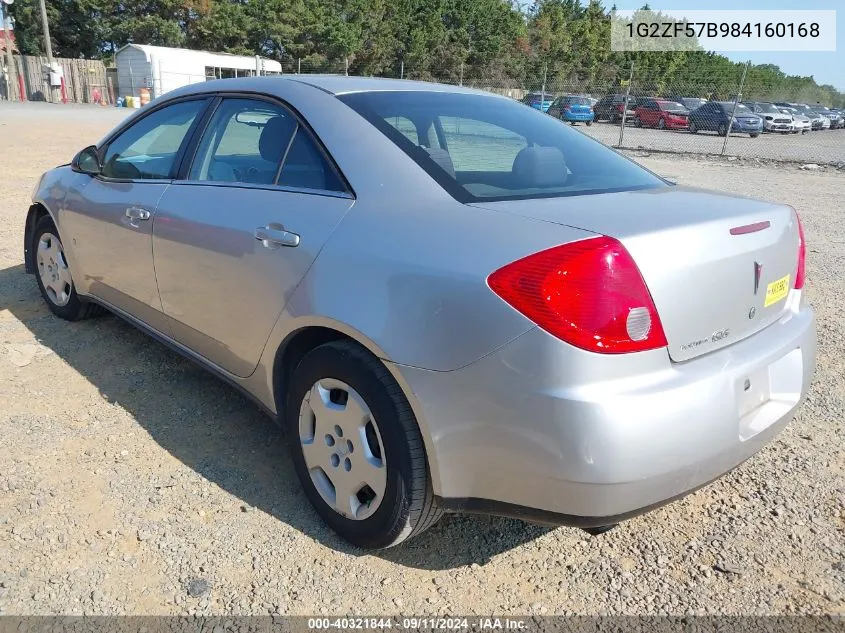 2008 Pontiac G6 Value Leader/Base VIN: 1G2ZF57B984160168 Lot: 40321844