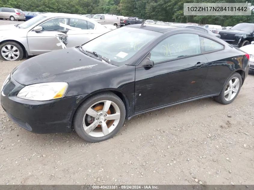 1G2ZH17N284181442 2008 Pontiac G6 Gt