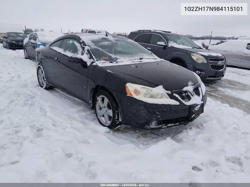 1G2ZH17N984115101 2008 Pontiac G6 Gt