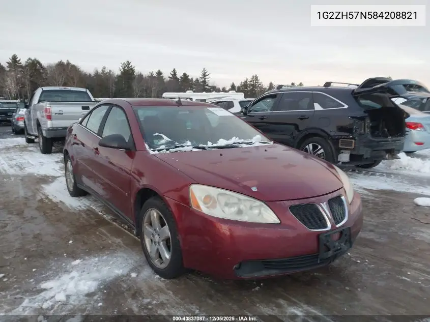 1G2ZH57N584208821 2008 Pontiac G6 Gt