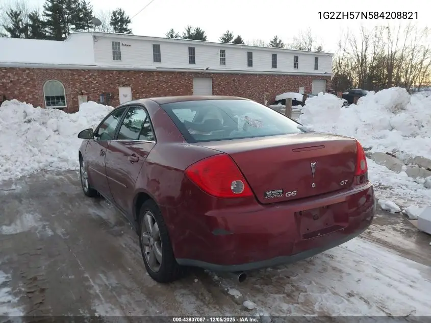 1G2ZH57N584208821 2008 Pontiac G6 Gt
