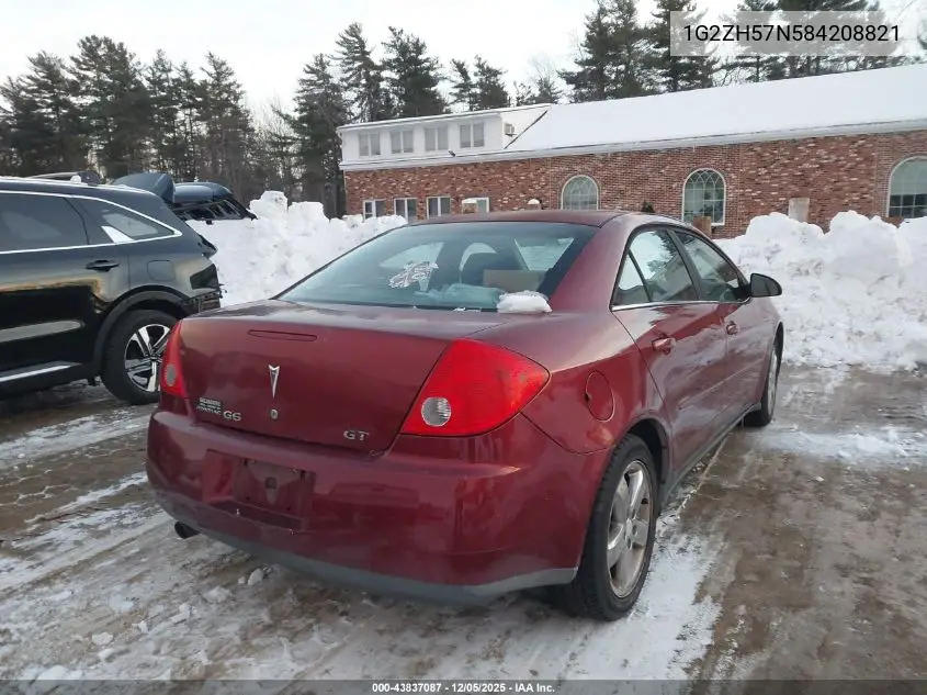 1G2ZH57N584208821 2008 Pontiac G6 Gt