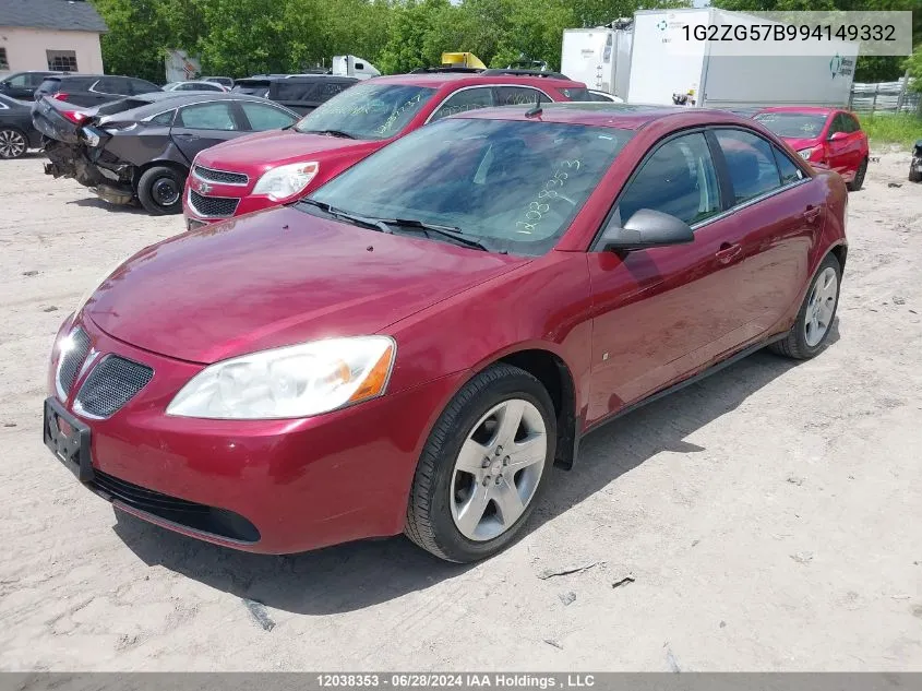 2009 Pontiac G6 VIN: 1G2ZG57B994149332 Lot: 12038353