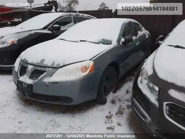 1G2ZG57B894184881 2009 Pontiac G6 Se