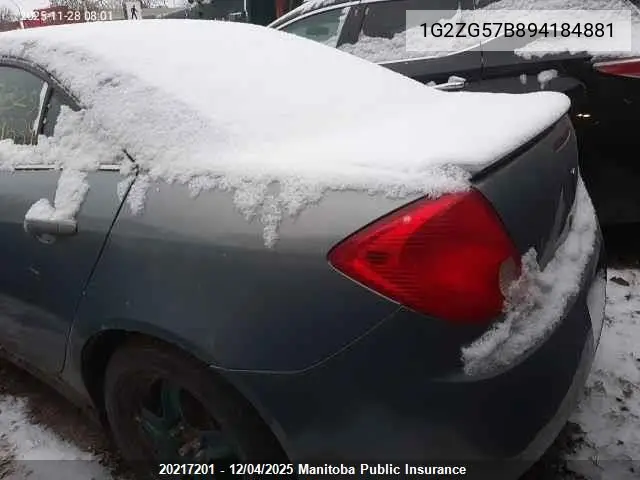 1G2ZG57B894184881 2009 Pontiac G6 Se