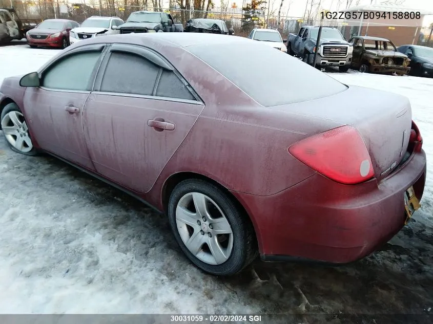 2009 Pontiac G6 VIN: 1G2ZG57B094158808 Lot: 30031059