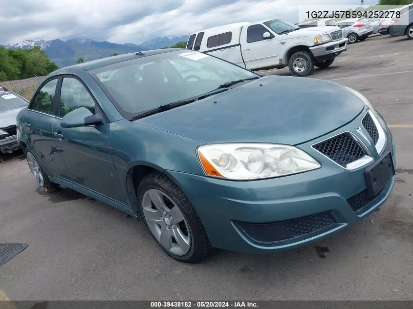 1G2ZJ57B594252278 2009 Pontiac G6 New Se