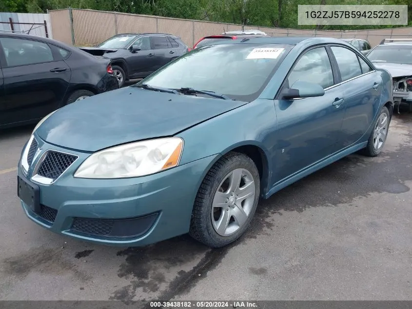 1G2ZJ57B594252278 2009 Pontiac G6 New Se