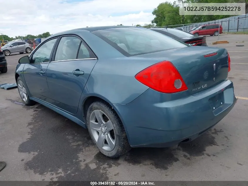 1G2ZJ57B594252278 2009 Pontiac G6 New Se