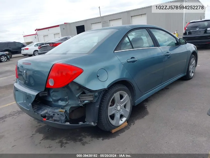 1G2ZJ57B594252278 2009 Pontiac G6 New Se