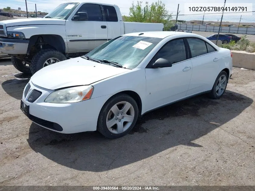 2009 Pontiac G6 VIN: 1G2ZG57B894149791 Lot: 39450564